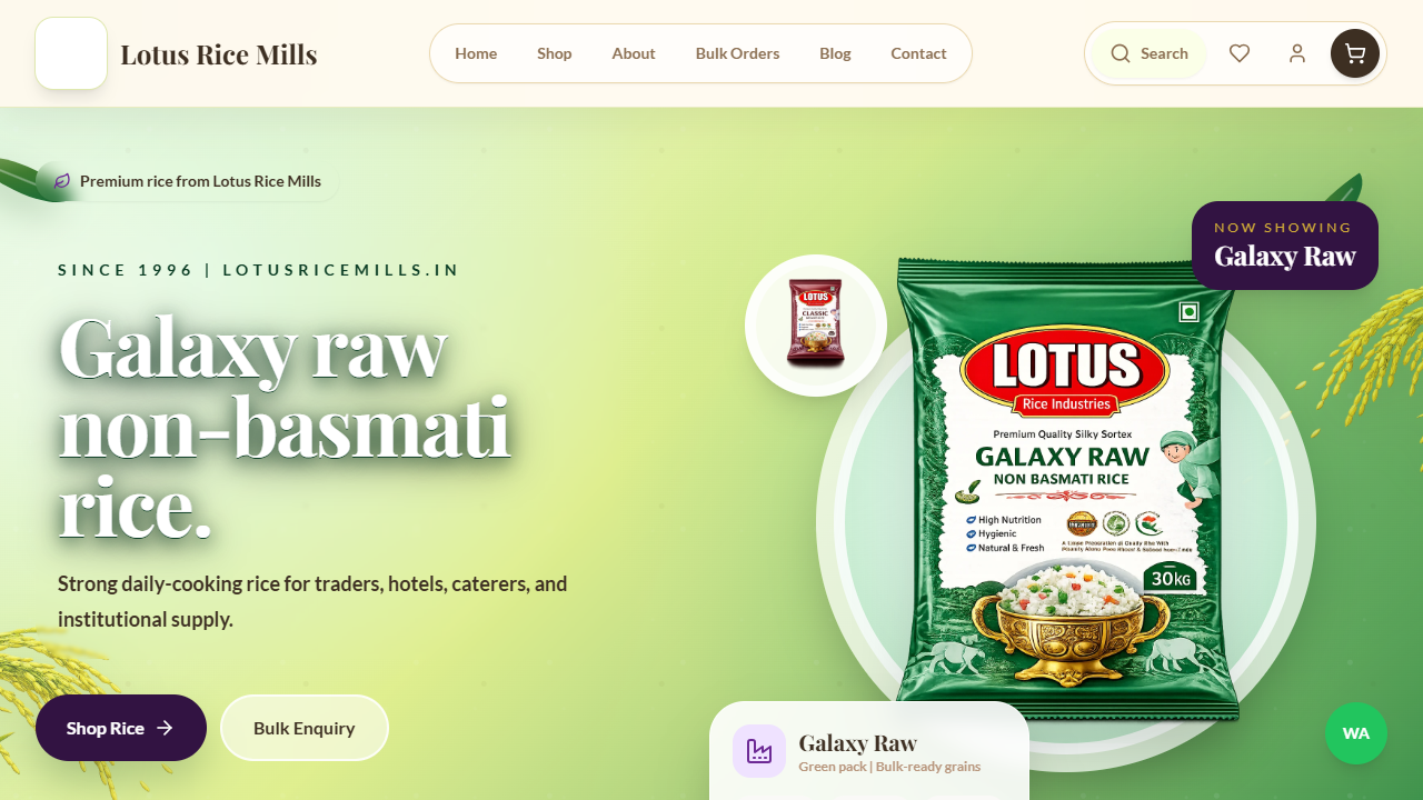 Lotus Rice Mills website preview