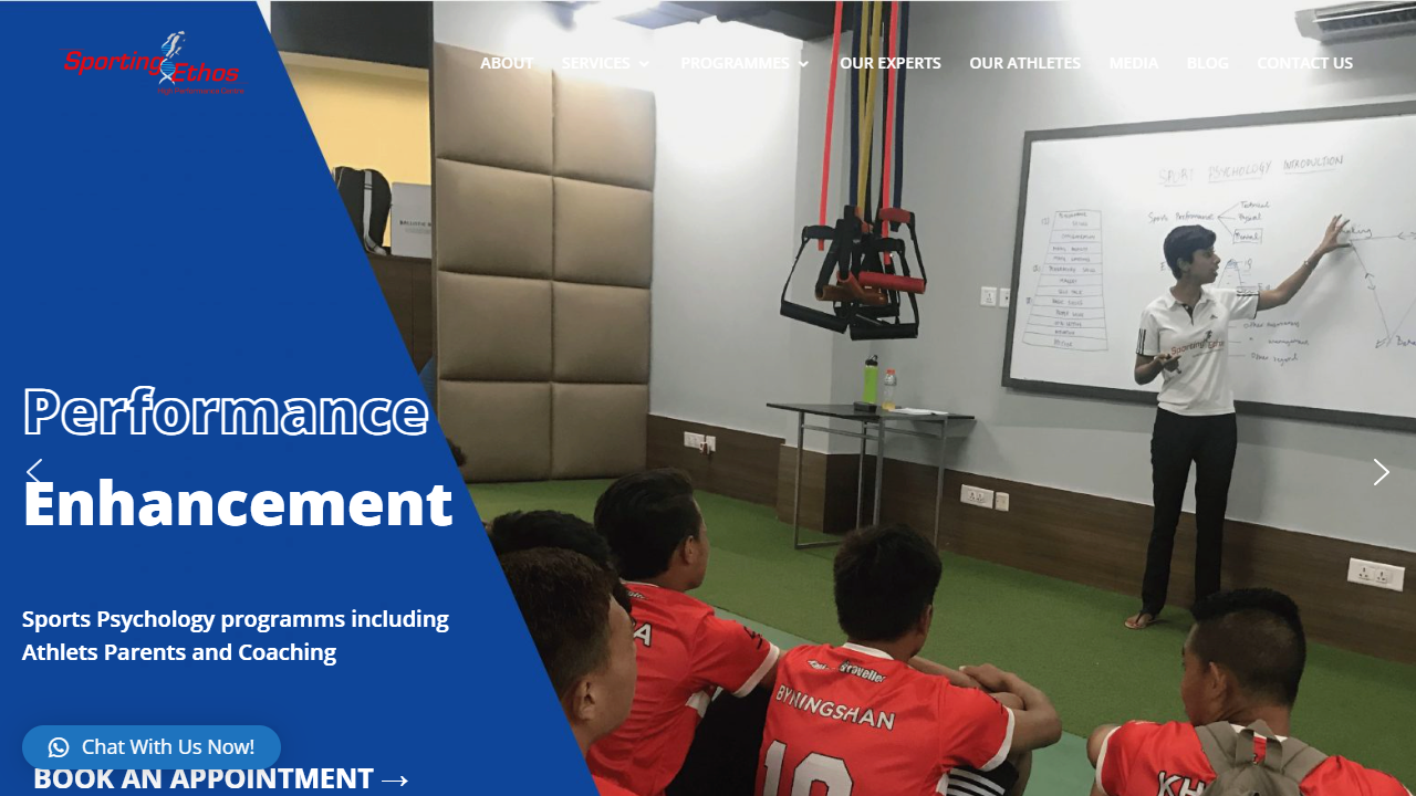 Sporting Ethos sports science website preview